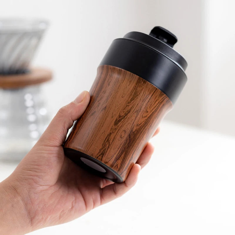 Portable Wood Grain Thermal Mug
