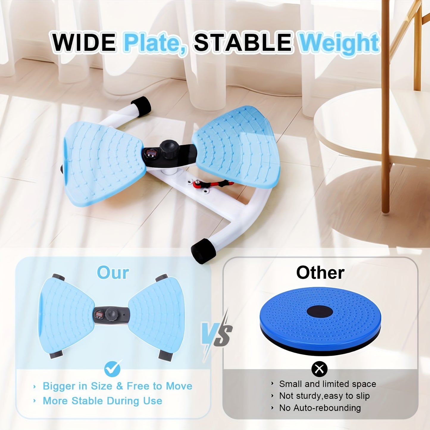 Waist Twisting Machine, Ab Twister Board For Exercise, Noiseless Exercise Waist TwisterFor Home Gym Equipment, 330 Lbs Capacity |Track Time, Reps, Calories With DigitalDisplay