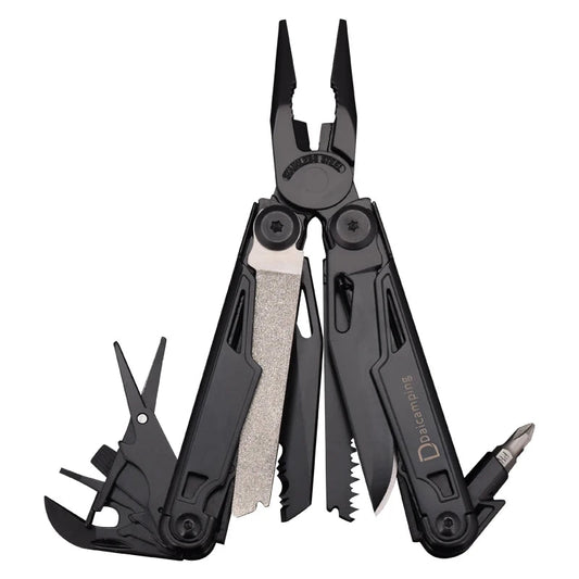 Multifunctional 7CR17MOV folding knife with stainless steel blade and multi-tool features
