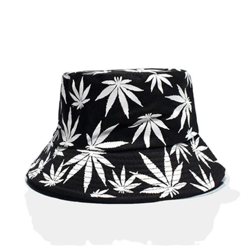 Ayaco.Fan Maple Leaf Print Bucket Hat 
