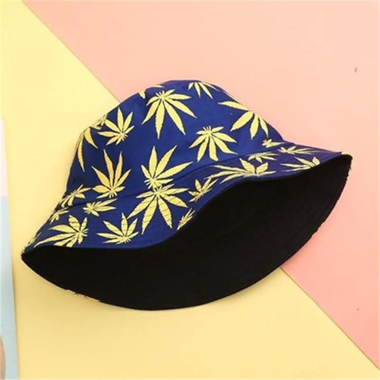 Ayaco.Fan Maple Leaf Print Bucket Hat 