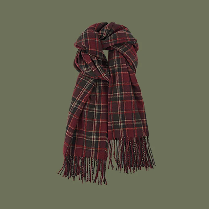 Vibrant Plaid Cashmere Shawl