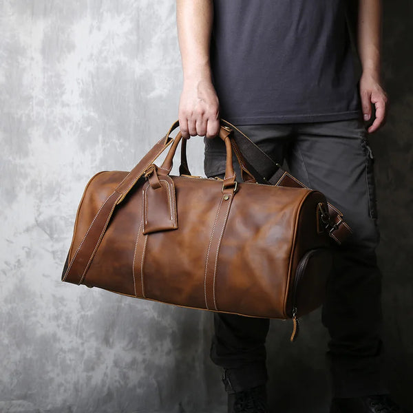 Vintage Crazy Horse Genuine Leather Travel Bag