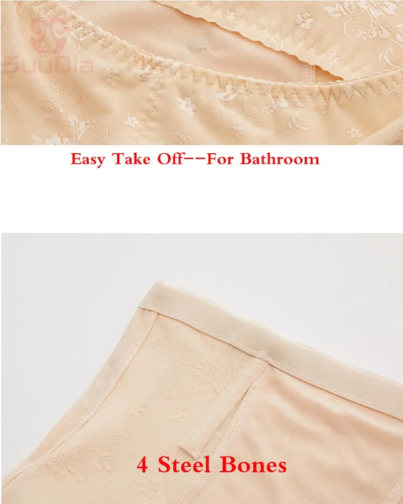 Dimmkof High Waist Tummy Control Panties Slim Seamless Lace Body Shaper Panties Waist Cincher Panties Waist Trimmer Boyshort