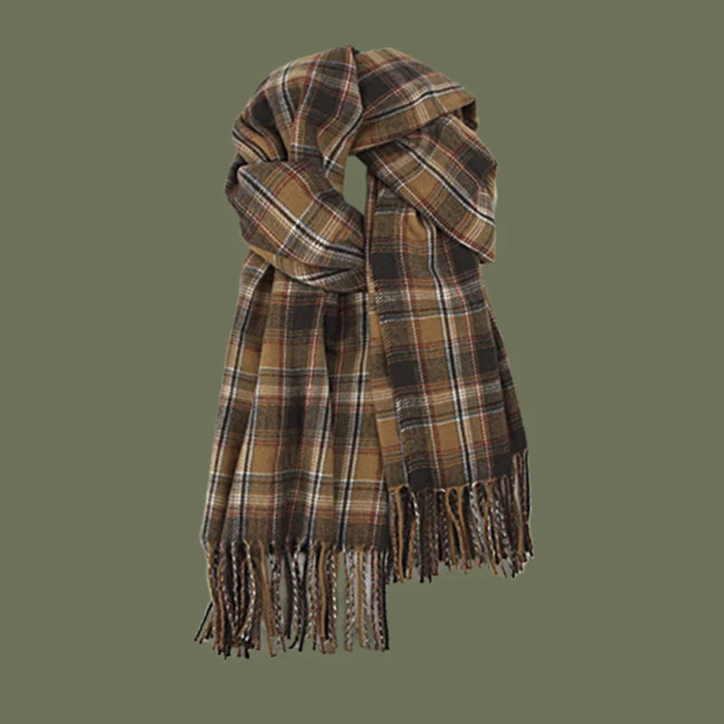 Vibrant Plaid Cashmere Shawl