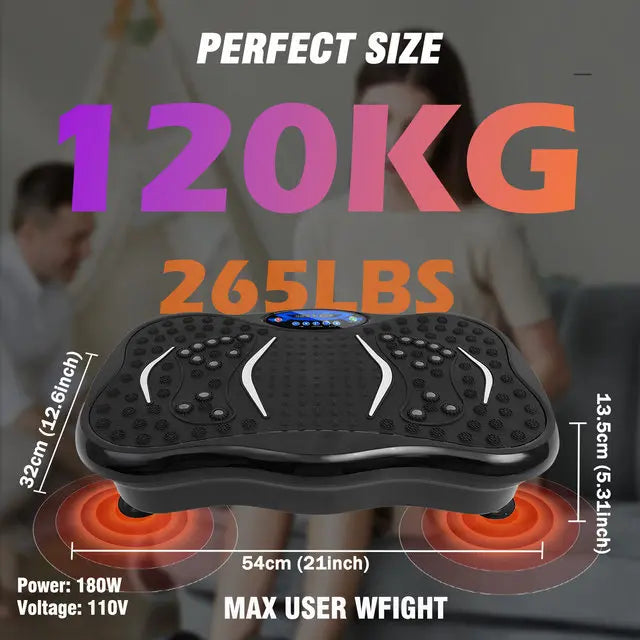Vibration Plate Exercise Machine Fat-Burning Full Body Workout Power Vibration n Resistance Bands Fitness Equipmen Weight Loss