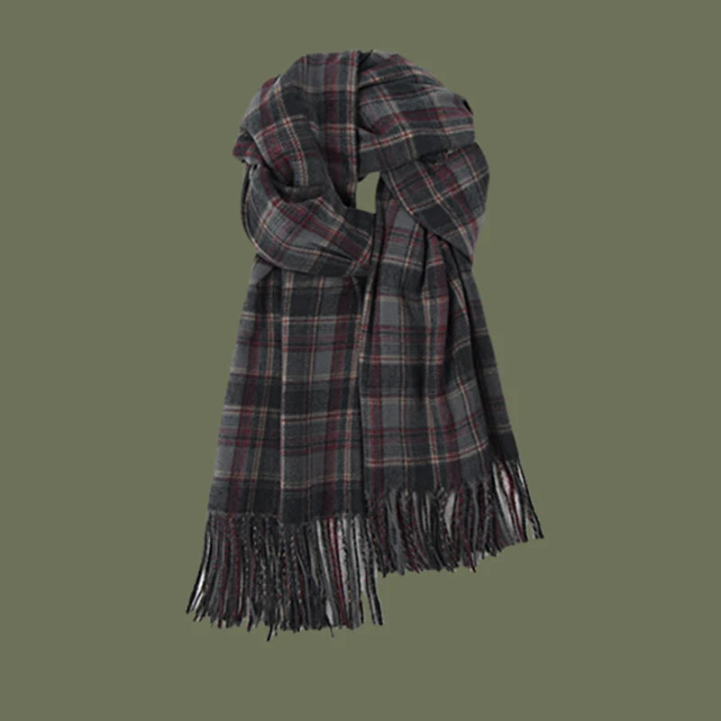 Vibrant Plaid Cashmere Shawl