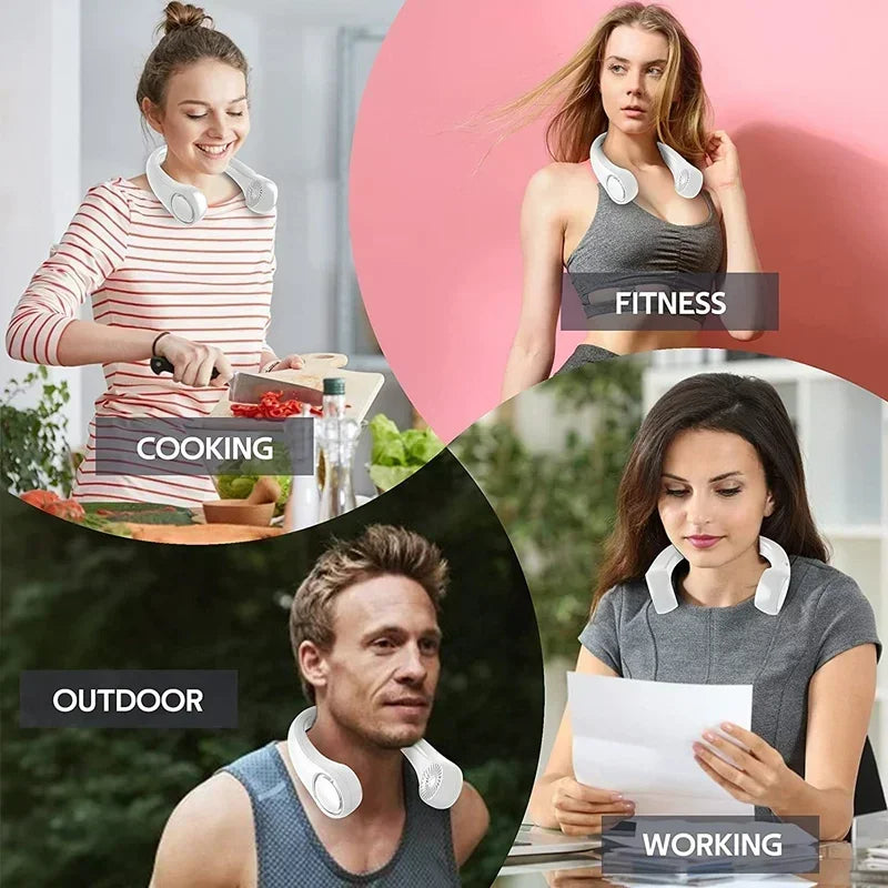 Portable Bladeless Neck Fan for Outdoor Activities