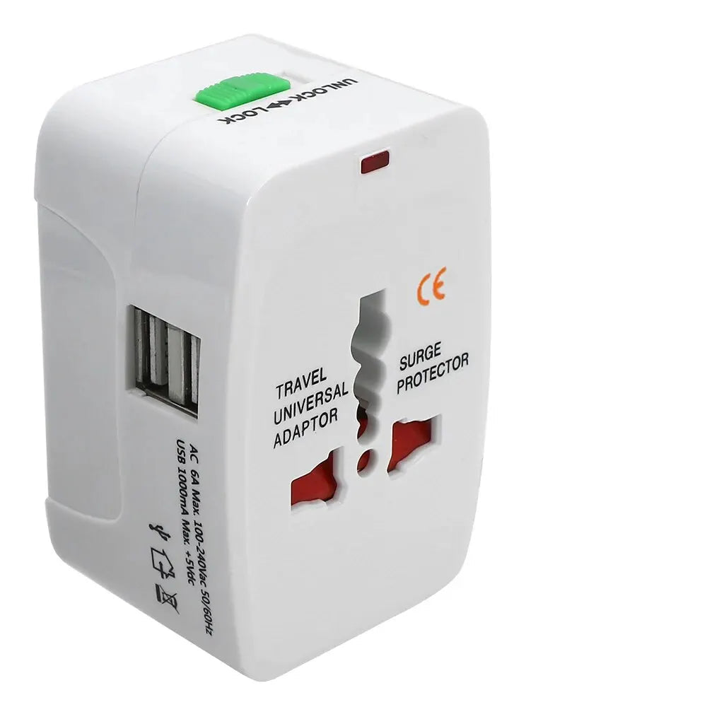 Universal Travel Charger with Dual USB ports