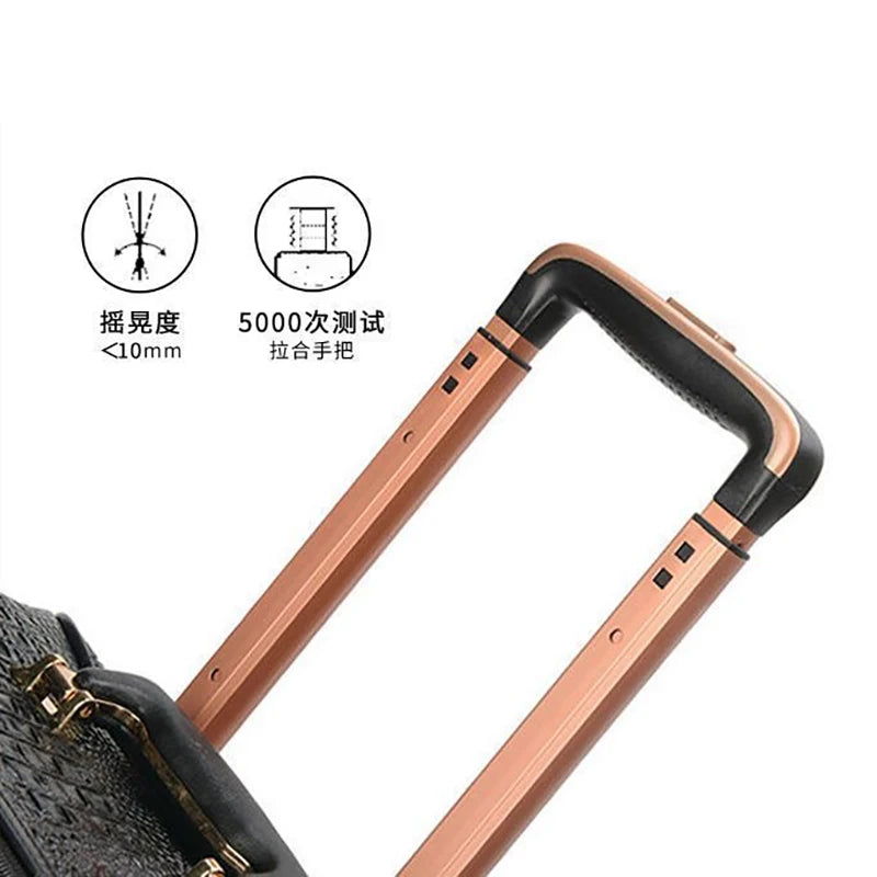 Luxury Crocodile Leather Trolley Luggage
