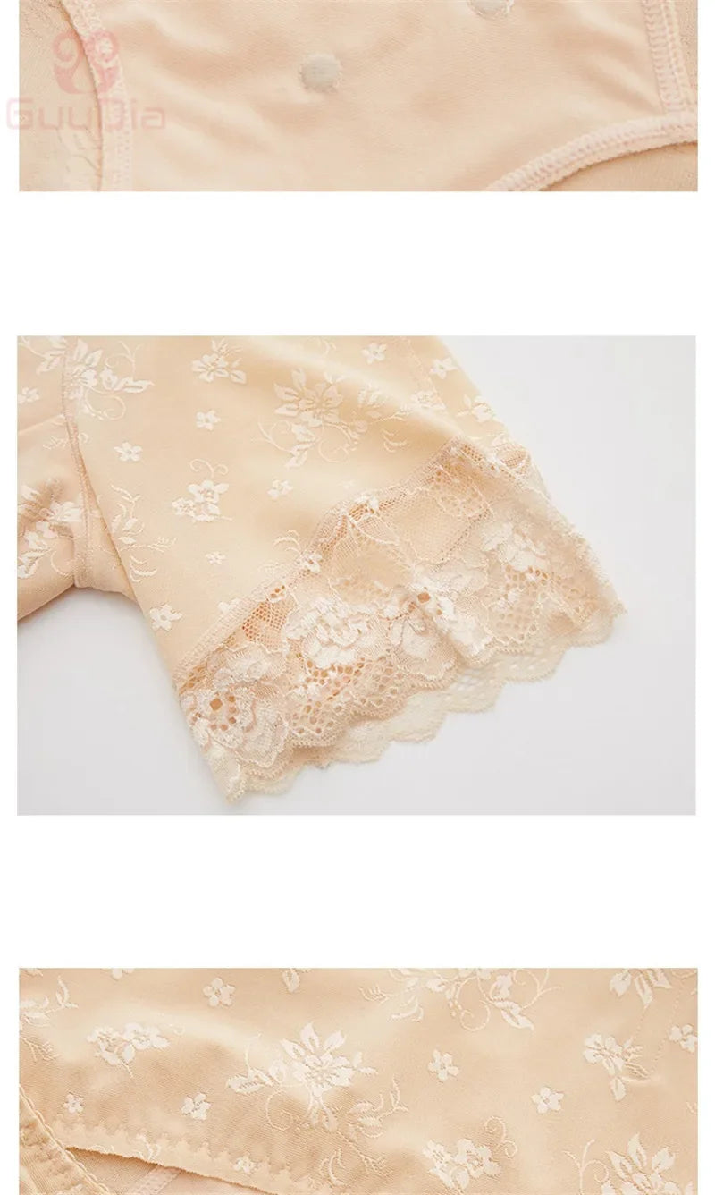 Dimmkof High Waist Tummy Control Panties Slim Seamless Lace Body Shaper Panties Waist Cincher Panties Waist Trimmer Boyshort