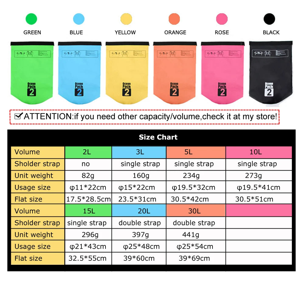 2L waterproof dry bag