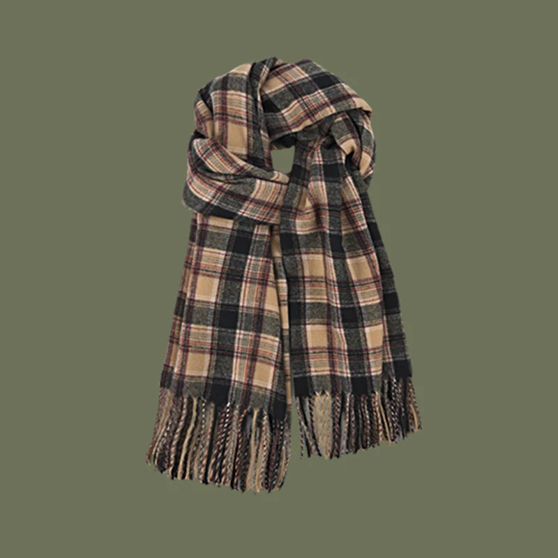 Vibrant Plaid Cashmere Shawl