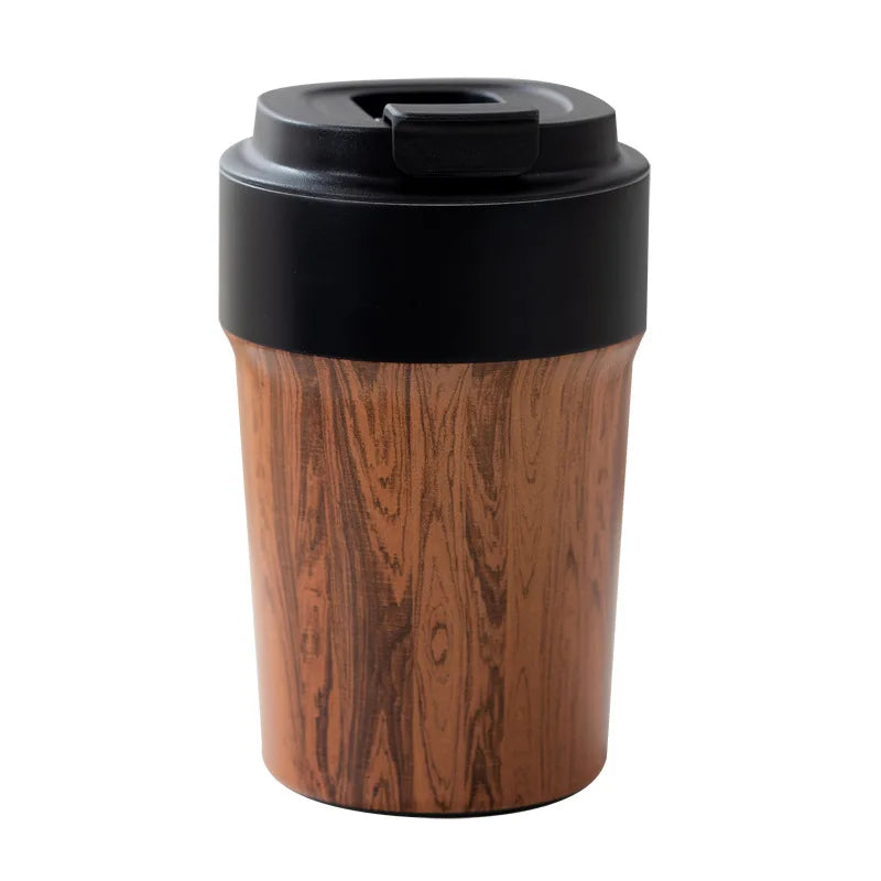 Portable Wood Grain Thermal Mug 