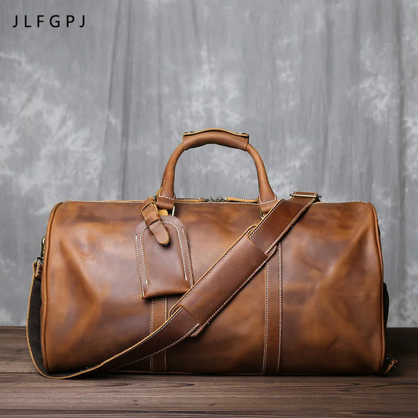 Vintage Crazy Horse Genuine Leather Travel Bag