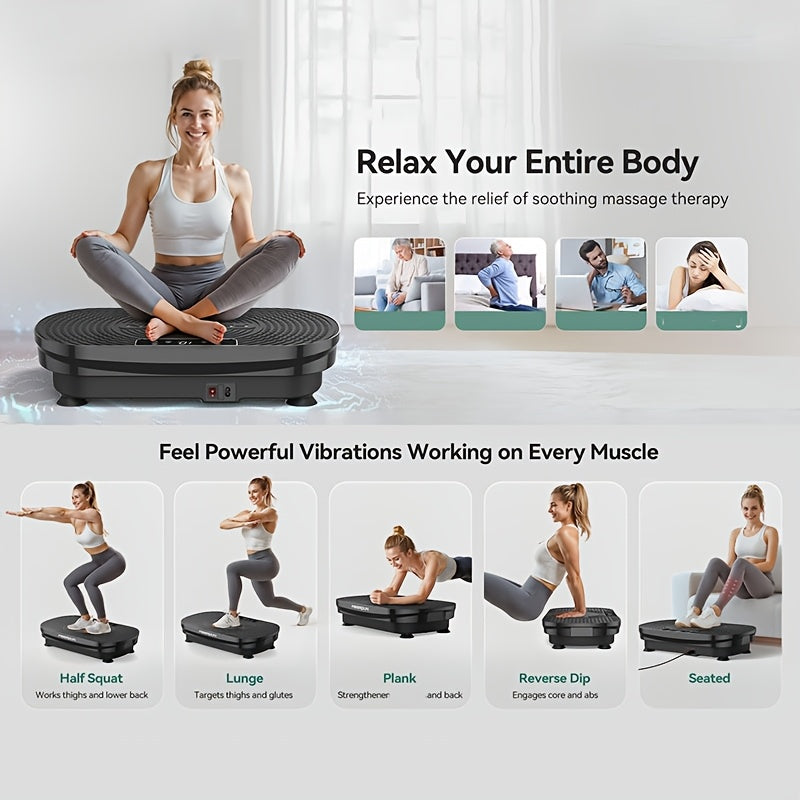 Vibration Plate Exercise Machine, 330 LBS Weight Capacity & Multiple Modes, Whole Body Vibration Plate Exercise Machine For Home, Power Plate Vibration Platform For Toning & Wellness, Valentines Day Gifts